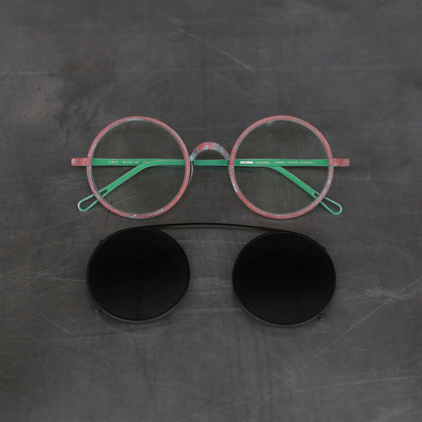 RIGARDS*UMA WANG Collaboration Magnetic Round Frame Sunglasses RG00UW50 Series RG-RG00UW50-BYHTMJBH Jade Frame + Gray Frame, Transparent Lenses + Gradient Gray Lenses
